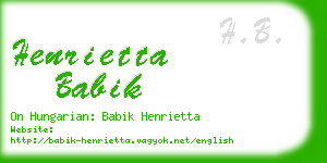 henrietta babik business card
